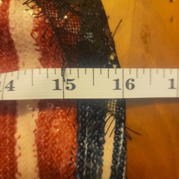 ZARA Sequined Lace Neckline Spaghetti Strap Blouse - Blue/Red/Black/Cream - Sz M - Picture 14 of 14